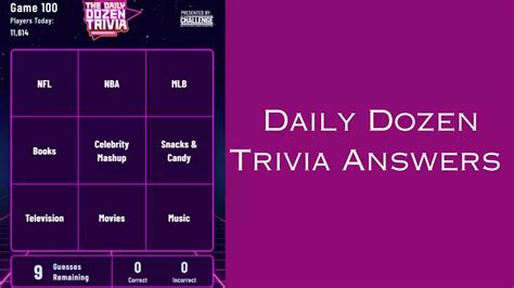 Have you ever wondered if you have what it takes to be a contestant in some of the best quiz shows? You can test. . Dozen trivia daily